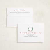 "First Christmas Wreath" - Holiday Birth Announcement Cards in Berry by Alethea and Ruth - FREE Recipient Addressing
