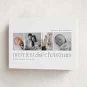 "Little Merriest" - Holiday Birth Announcement Cards in Forest by Sarah Brown - Folded Card