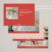 "Petite Bow" - Holiday Birth Announcement Cards in Ruby by Olivia Raufman - Back of Card Options