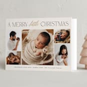 "New Addition" - Holiday Birth Announcement Cards in Eggnog by Benita Crandall - Folded Card