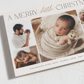 "New Addition" - Holiday Birth Announcement Cards in Eggnog by Benita Crandall - Detail