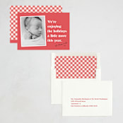 "A Little More" - Holiday Birth Announcement Cards in Rose by Jessie Steury - Assembled