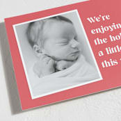 "A Little More" - Holiday Birth Announcement Cards in Rose by Jessie Steury - Detail