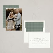 "Overjoyed" - Holiday Birth Announcement Cards in Snow by Lea Delaveris - Assembled