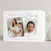 "Littlest" - Holiday Birth Announcement Cards in Forest by Jackie Crawford - Folded Card