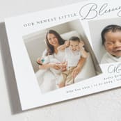 "Littlest" - Holiday Birth Announcement Cards in Forest by Jackie Crawford - Detail