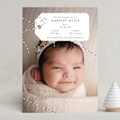 "Best Gift" - Holiday Birth Announcement Cards in Berry by Hudson meet Rose - Front