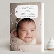 "Best Gift" - Holiday Birth Announcement Cards in Berry by Hudson meet Rose - Folded Card