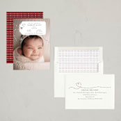 "Best Gift" - Holiday Birth Announcement Cards in Berry by Hudson meet Rose - Assembled