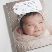 "Best Gift" - Holiday Birth Announcement Cards in Berry by Hudson meet Rose - Detail