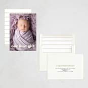 "our gift" - Holiday Birth Announcement Cards in Eggshell by Angela Thompson - Assembled