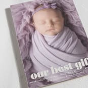 "our gift" - Holiday Birth Announcement Cards in Eggshell by Angela Thompson - Detail