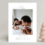 "Bundle" - Holiday Birth Announcement Cards in Fir by Emily Betts - Front