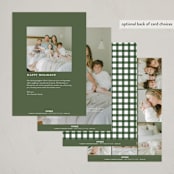 "Bundle" - Holiday Birth Announcement Cards in Fir by Emily Betts - Back of Card Options