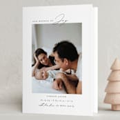 "Bundle" - Holiday Birth Announcement Cards in Fir by Emily Betts - Folded Card