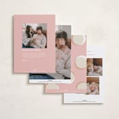 "Extra Cheer" - Holiday Birth Announcement Cards in Blush by fatfatin - Back of Card Options