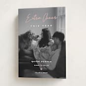 "Extra Cheer" - Holiday Birth Announcement Cards in Blush by fatfatin - Folded Card