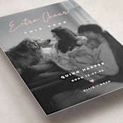 "Extra Cheer" - Holiday Birth Announcement Cards in Blush by fatfatin - Detail