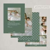 "Best Year Yet" - Holiday Birth Announcement Cards in Evergreen by Olivia Raufman - Back of Card Options