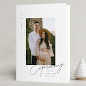 "Best Year Yet" - Holiday Birth Announcement Cards in Evergreen by Olivia Raufman - Folded Card
