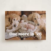 "There is one more" - Holiday Birth Announcement Cards in Snow by Jackie Crawford - Front