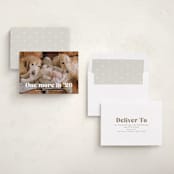 "There is one more" - Holiday Birth Announcement Cards in Snow by Jackie Crawford - Assembled