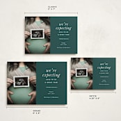 "Expecting" - Holiday Birth Announcement Cards in Ivy by Corinne Malesic - Formats Available