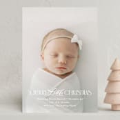 "New Little One" - Holiday Birth Announcement Cards in Snowflake by Julie Murray - Front