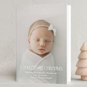 "New Little One" - Holiday Birth Announcement Cards in Snowflake by Julie Murray - Folded Card