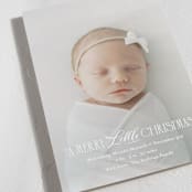 "New Little One" - Holiday Birth Announcement Cards in Snowflake by Julie Murray - Detail
