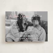 "Extra Cheer" - Holiday Birth Announcement Cards in Blush by fatfatin - Front