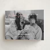 "Extra Cheer" - Holiday Birth Announcement Cards in Blush by fatfatin - Folded Card