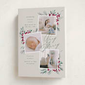 "Very Merry" - Holiday Birth Announcement Cards in Eggnog by Leah Bisch - Folded Card