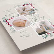 "Very Merry" - Holiday Birth Announcement Cards in Eggnog by Leah Bisch - Detail