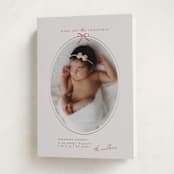"More joy" - Holiday Birth Announcement Cards in Berry by Maja Cunningham - Folded Card