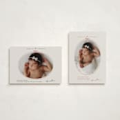 "More joy" - Holiday Birth Announcement Cards in Berry by Maja Cunningham - Photo Orientation Options