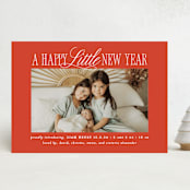 "Littlest Christmas" - Holiday Birth Announcement Cards in Poinsettia by Brooke Chandler - Front