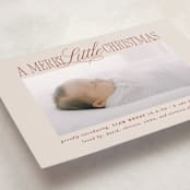 "Littlest Christmas" - Holiday Birth Announcement Cards in Cinnamon by Brooke Chandler - Detail