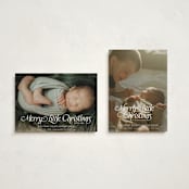 "Our Merry Little Christmas" - Holiday Birth Announcement Cards in Sugar by Jenna Holcomb - Photo Orientation Options