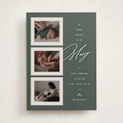 "So Many Reasons" - Holiday Birth Announcement Cards in Fir by Ashley Iwafuchi - Front