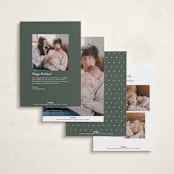 "So Many Reasons" - Holiday Birth Announcement Cards in Fir by Ashley Iwafuchi - Back of Card Options