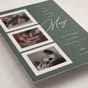 "So Many Reasons" - Holiday Birth Announcement Cards in Fir by Ashley Iwafuchi - Detail
