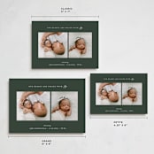 "Filled with joy" - Holiday Birth Announcement Cards in Spruce by Blustery August - Formats Available