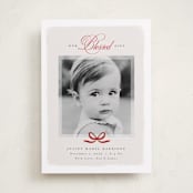 "Our Blessed Gift" - Holiday Birth Announcement Cards in Cherry by Nicoletta Savod - Front
