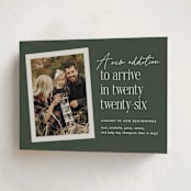 "New Addition" - Holiday Birth Announcement Cards in Pine by Heather Schertzer - Folded Card