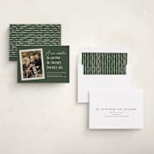 "New Addition" - Holiday Birth Announcement Cards in Pine by Heather Schertzer - Assembled