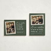"New Addition" - Holiday Birth Announcement Cards in Pine by Heather Schertzer - Photo Orientation Options