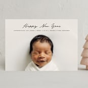 "a la carte" - Holiday Birth Announcement Cards in Ink by Susan Zinader - Front