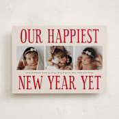 "Something Kind of Wonderful" - Holiday Birth Announcement Cards in Raspberry Pie by Corinne Malesic - Front