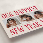 "Something Kind of Wonderful" - Holiday Birth Announcement Cards in Raspberry Pie by Corinne Malesic - Detail